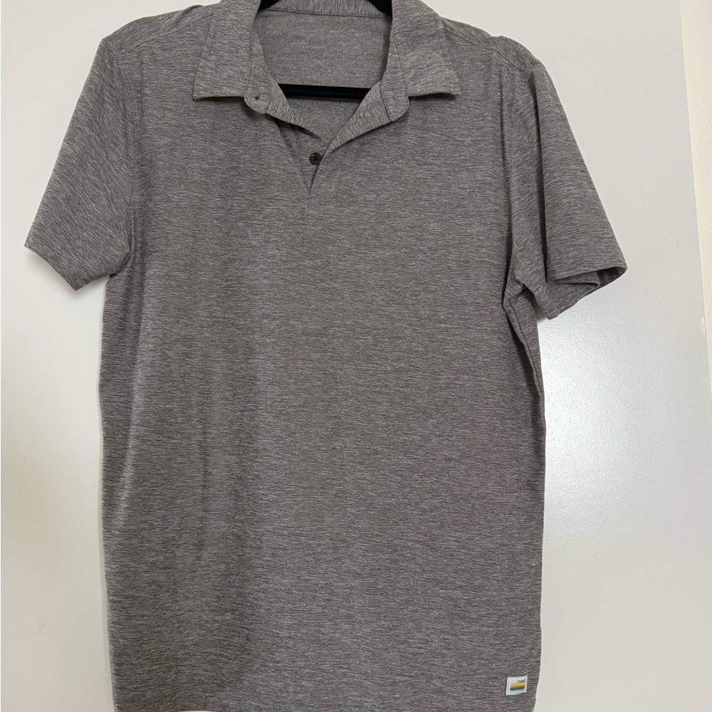 Vuori Men’s Heather Gray Short Sleeve Polo - Gray Blend